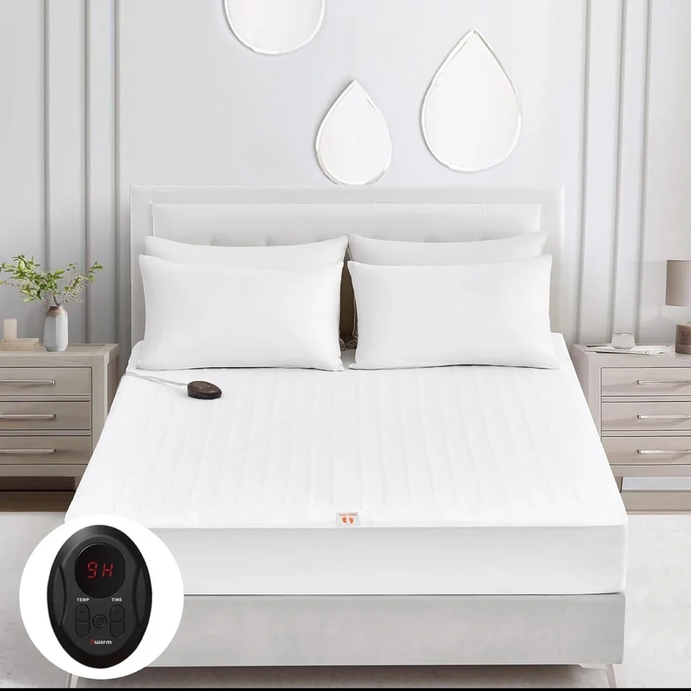 White Electric Heated Mattress Pad Twin Size